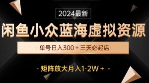 （10336期）最新闲鱼小众蓝海虚拟资源，单号日入300＋，三天必起店，矩阵放大月入1-2W-康仁安资源