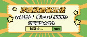 沙雕动画新玩法，无脑搬运，操作简单，三天快速起号，单号日入1000+-康仁安资源