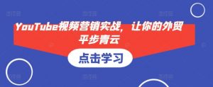 YouTube视频营销实战，让你的外贸平步青云-康仁安资源