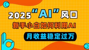 2025“ AI ”风口，新手小白如何利用ai，每月收益稳定过万-康仁安资源