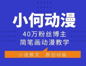小何动漫简笔画动漫教学，40万粉丝博主课程，可做伙伴计划、分成计划、接广告等-康仁安资源