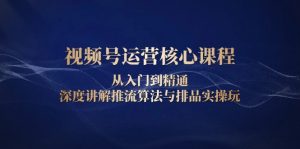 视频号运营核心课程，从入门到精通，深度讲解推流算法与排品实操玩-康仁安资源
