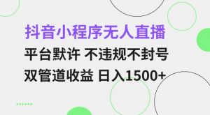 抖音小程序无人直播 平台默许 不违规不封号 双管道收益 日入多张 小白也能轻松操作【仅揭秘】-康仁安资源