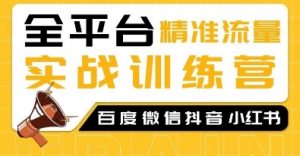 全平台精准流量实战训练营，百度微信抖音小红书SEO引流教程-康仁安资源