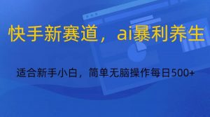 快手新赛道，ai暴利养生，0基础的小白也可以操作轻松日入500+-康仁安资源