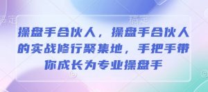 操盘手合伙人，操盘手合伙人的实战修行聚集地，手把手带你成长为专业操盘手-康仁安资源