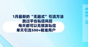 1月最新的无脑式引流方法，跳过平台私信风控，每天都可以无限发私信，单天引流500+精准用户-康仁安资源