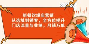 新 餐饮爆店营销,从选址到锁客,全方位提升门店流量与业绩,月销万单-康仁安资源