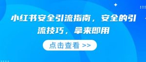 小红书安全引流指南，安全的引流技巧，拿来即用-康仁安资源