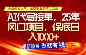 ai代写接单，小白轻松上手，25年风口项目，保底日入1000+-康仁安资源