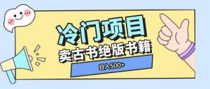 冷门项目，卖古书古籍玩法单视频即可收入大几张【揭秘】-康仁安资源