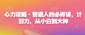 心力攻略·普通人的必修课,计划力,从小白到大神-康仁安资源