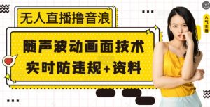 无人直播撸音浪+随声波动画面技术+实时防违规+资料【揭秘】-康仁安资源