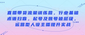 直播带货流量训练营,行业基础术语扫盲,起号及账号破层级,运营型人设主播提升实战-康仁安资源