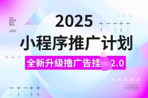 2025小程序推广计划，全新升级撸广告挂JI2.0玩法，日入多张，小白可做【揭秘】-康仁安资源
