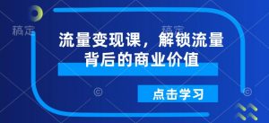 流量变现课，解锁流量背后的商业价值-康仁安资源