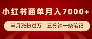 小红书商单最新玩法,半个月涨粉过万,五分钟一条笔记,月入7000+-康仁安资源