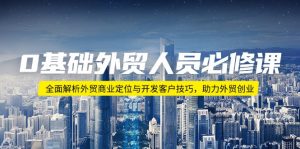0基础外贸人员必修课:全面解析外贸商业定位与开发客户技巧,助力外贸创业-康仁安资源