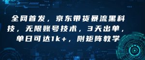 全网首发，京东带货暴流黑科技，无限账号技术，3天出单，单日可达1k+，附矩阵教学【揭秘】-康仁安资源