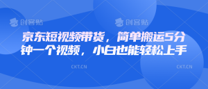 京东短视频带货，简单搬运5分钟一个视频，小白也能轻松上手-康仁安资源