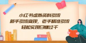 小红书虚拟资料引流,新手引流变现,老手精准引流,轻松实现日赚过千-康仁安资源