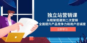 独立站营销课,从框架搭建到二次营销,全面提升产品竞争力和用户忠诚度-康仁安资源