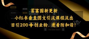 小红书垂直图文引流课程流出,日引200+创业粉,速看防和谐-康仁安资源