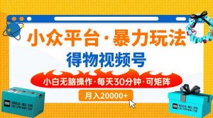 【得物】小众平台暴力玩法，一键搬运爆款视频，可矩阵，小白无脑操作，...-康仁安资源