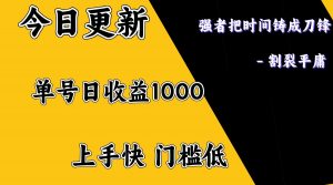 上手一天1000打底，正规项目，懒人勿扰-康仁安资源