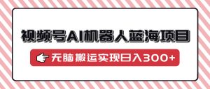 视频号AI机器人蓝海项目，操作简单适合0基础小白，无脑搬运实现日入300+-康仁安资源