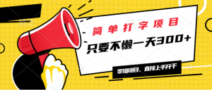 简单打字项目，一天可撸300+，单日无上限，多劳多得！-康仁安资源
