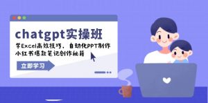 chatgpt实战班，学Excel高效技巧，自动化PPT制作，小红书爆款笔记创作秘籍-康仁安资源