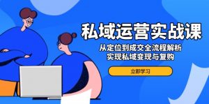 私域运营实战课,从定位到成交全流程解析,实现私域变现与复购-康仁安资源
