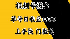 视频号掘金，单号日收益1000+，门槛低，容易上手。-康仁安资源