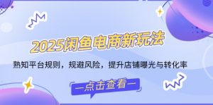 2025闲鱼电商新玩法,熟知平台规则,规避风险,提升店铺曝光与转化率-康仁安资源