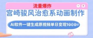 宫崎骏风治愈系动画制作，AI软件一键生成原创视频流量爆炸，单日变现多张，详细实操流程-康仁安资源