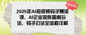 2025年AI短视频钩子爆流课，AI企业矩阵盈利玩法，钩子打法全流程详解-康仁安资源