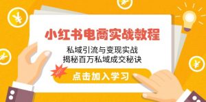 小红书电商实战教程：私域引流与变现实战，揭秘百万私域成交秘诀-康仁安资源