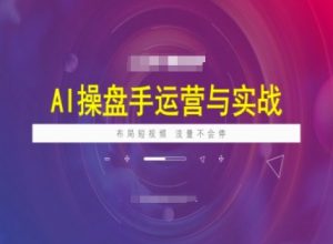 AI操盘手运营实战课程，布局短祝频，流量不会停-康仁安资源