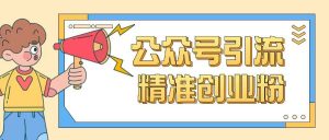 公众号引流创业粉玩法,0基础即可轻松掌握流量-康仁安资源