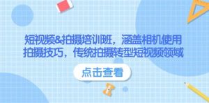 短视频&拍摄培训班，涵盖相机使用、拍摄技巧，传统拍摄转型短视频领域-康仁安资源
