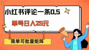 小红书评论一条0.5元 单账号一天可得25元 可矩阵操作 简单无脑靠谱【揭秘】-康仁安资源