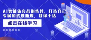 AI智能体实战训练营，打造自己专属的代理助理，替你干活-康仁安资源