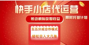 快手小店代运营,被动躺Z收益,收益五五分,单日稳定变现五张【揭秘】-康仁安资源