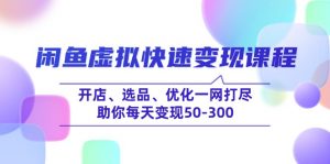 闲鱼虚拟快速变现课程,开店、选品、优化一网打尽,助你每天变现50-300-康仁安资源