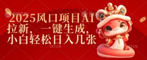 2025风口项目AI拉新，一键生成，小白轻松日入几张-康仁安资源
