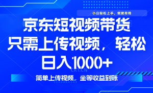 最新风口，京东短视频带货，只需上传视频，轻松日入1000+，无需剪辑，…-康仁安资源