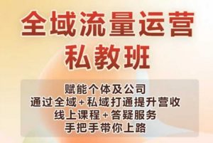 全域流量运营操盘课，赋能个体及公司通过全域+私域打通提升营收-康仁安资源