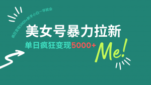 美女号暴力拉新，用过AI优化一件生成，每天搬砖，疯狂变现5000+新手小...-康仁安资源