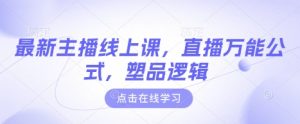 最新主播线上课，直播万能公式，塑品逻辑-康仁安资源